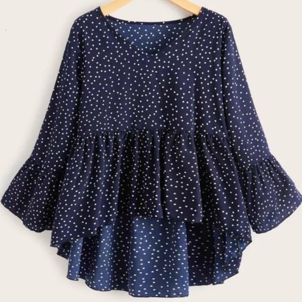 Polka Dot Babydoll Blouse
